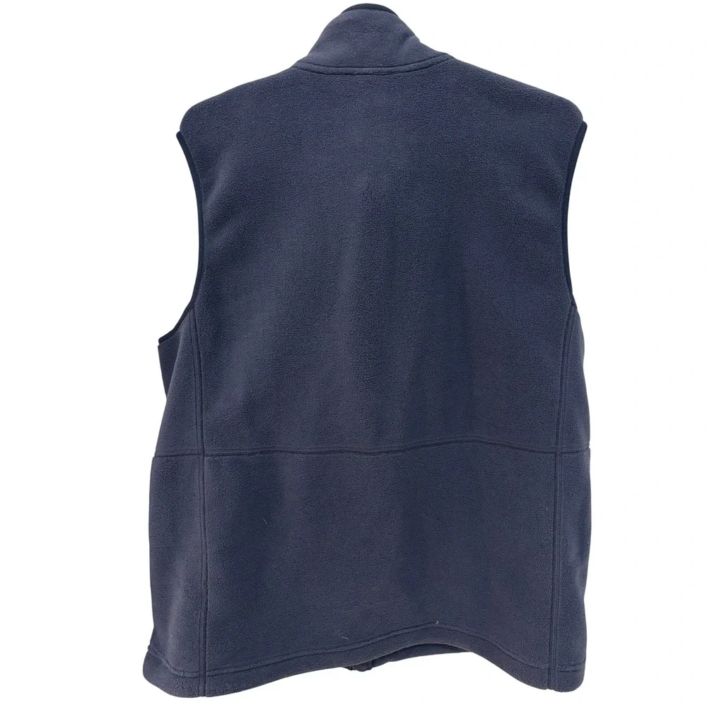 LL Bean Mens Mountain Classic Fleece Vest Navy Blue Full Zip L Large 504672 F22